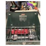 Vintage Coleman two-burner liquid fuel camp stove