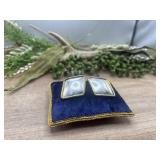 Vintage diamond-shaped sterling silver stud