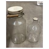 Large clear cylindrical glass containerï¿½vintage