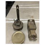 Vintage  metal wall-mount kerosene/oil lamp and