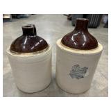20th-century vintage stoneware whiskey or