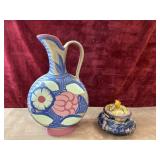 Vintage Mexican Tonalï¿½ hand-painted unglazed