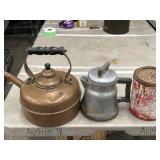 Vintage Simplex patent solid copper tea kettle,