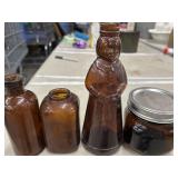 Vintage Amber glass bottles,  Mrs. Butterworth
