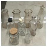 Vintage , glass dairy , utility bottles,