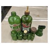 Vintage emerald-green glass household, pest