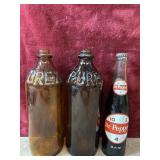 Vintage amber brown glass Purex bleach bottles