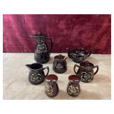 Vintage Japanese mid-century Moriage redware