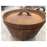 Vintage  cast-iron camp oven or deep-skillet pot