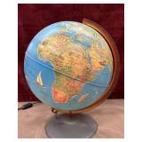 Vintage illuminated desktop world globe