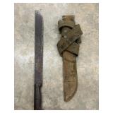 Vintage  U.S. military-issued machete and vintage