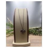 .925 Vintage Engraved Sterling Silver Heart