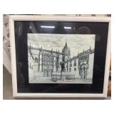 Intricate pen-and-ink architectural drawing of