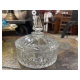 Vintage clear glass Princess pattern lidded candy