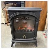 Freestanding Electric Fireplace Heater with Faux