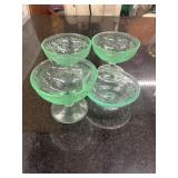 Uranium/depression glass, glass footed sherbet or