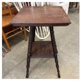Antique Parlor Table Square Top w/ Spindle Legs.