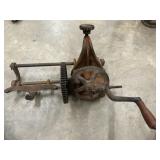 Antique hand-cranked sickle and scythe bar