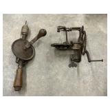 vintage manual "eggbeater" hand drill and antique
