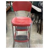 Red  Stylaire retro chair and step stool
