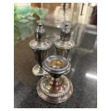 2 vintage weighted sterling silver salt and