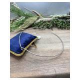 Minimalist sterling silver wire choker necklace