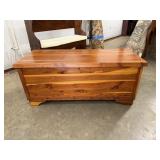 Cedar Chest Trunk full of vintage tablecloths and