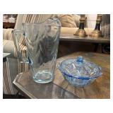 Charming vintage KIG Indonesia aqua blue glass