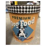 Metal  storage tin or canister featuring a retro,