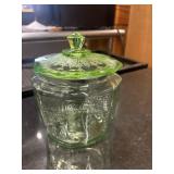 Uranium glass Cookie/Candy Jar