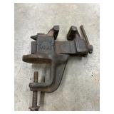 Vintage  cast-iron Lehigh clamp-on bench vise