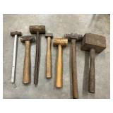 Vintage  7 pc. , heavy-duty wooden mallet,