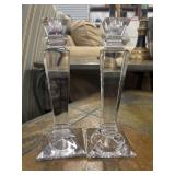2 Elegant vintage crystal candlestick holders.