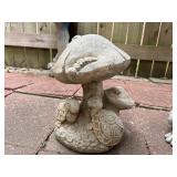 Concrete Mushroom Toadstool w/Turtle Underneath