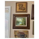 Rustic folk art painting, decor-style vintage