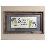 Framed piece is a vintage early-to-mid