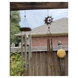 Two Wind Chimes, Silver & Copper Sun Outdoor Yard