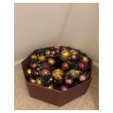 Festive decorative holiday wreath is densely
