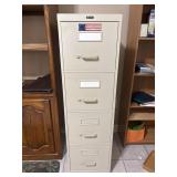 Commercial-grade, four-drawer vertical metal