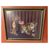 Vintage Needlepoint Still Life Framed