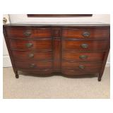Duncan Phyfe Revival style triple dresser.