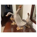 3 Vintage Chinese export ceramic duck/goose