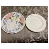 Vintage hand-painted ceramic anniversary plate,