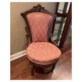 East Lake Antique Victorian Parlor Chair Pink