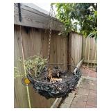 Black Metal Hanging Flower Basket Outdoor Yard