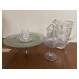 Antique Pressed Glass Compote, Sun Purple /