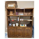 Classic medium-tone solid wood bookcase features