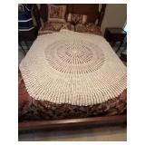 Large Round Vintage Hand-Crocheted Ivory