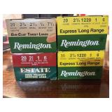 4 Boxes of 20 Gauge shotgun shells. 3 boxes of 6