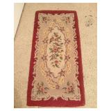 Vintage Pink Floral Hand Hooked Rug